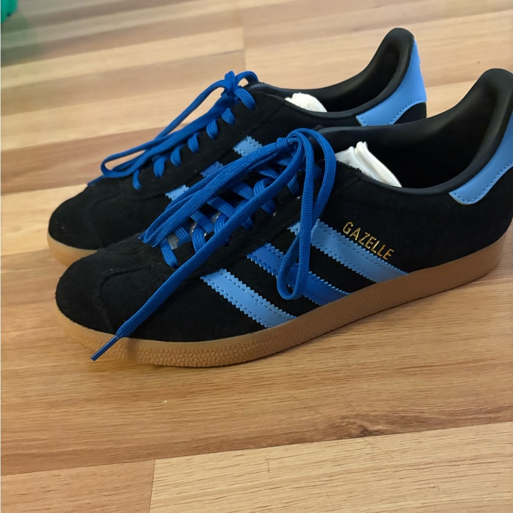 Adidas Gazelle Black and Blue Trainers